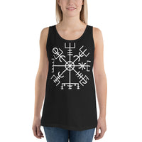 Vegvisir Wayfinder design on men's tank top, front view