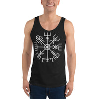 Vegvisir Wayfinder design on men's tank top, front view