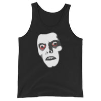 Pazuzu Captain Howdy design on men's tank top, front view