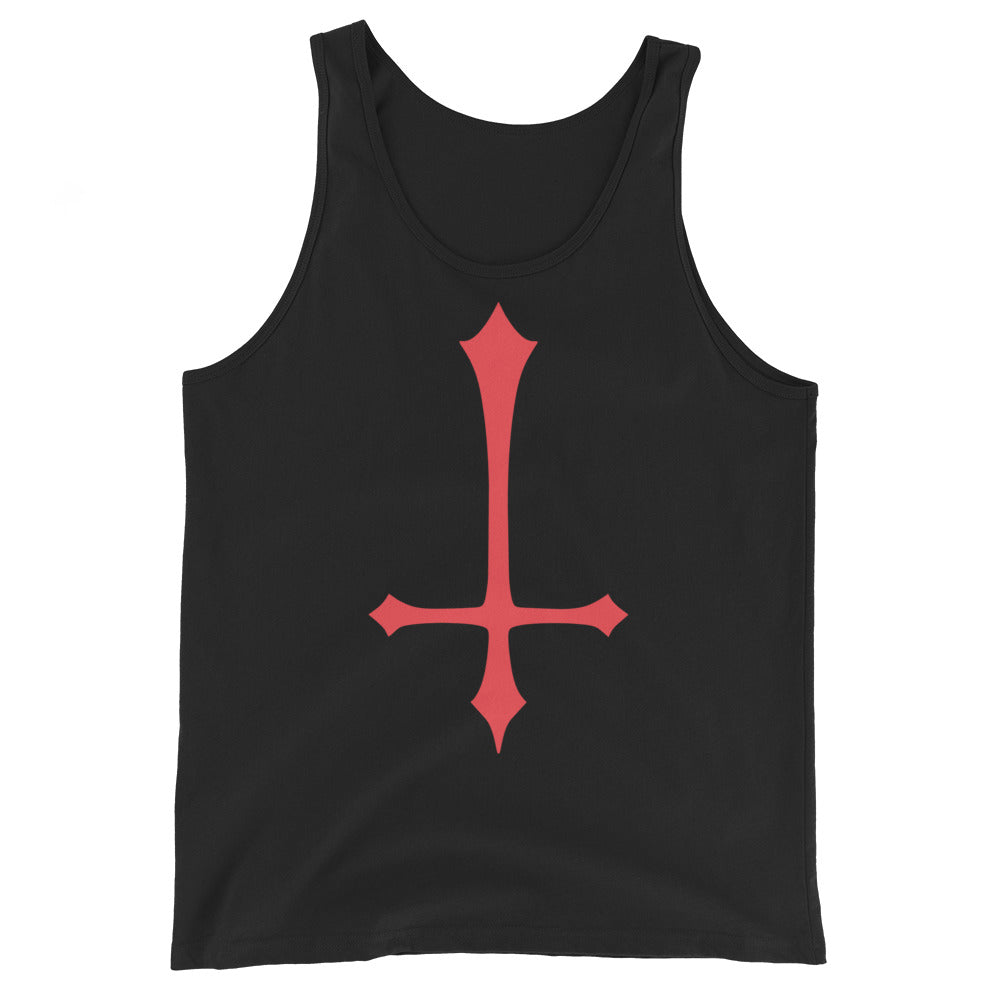 Red Inverted Satanic Unholy Cross Men's Tank Top