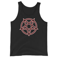 Inverted Pentagram design on men's tank top, front view