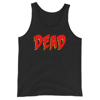 Dead Gothic Emo design on men's tank top, front view