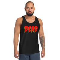 Dead Gothic Emo design on men's tank top, front view