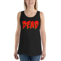 Dead Gothic Emo design on men's tank top, front view