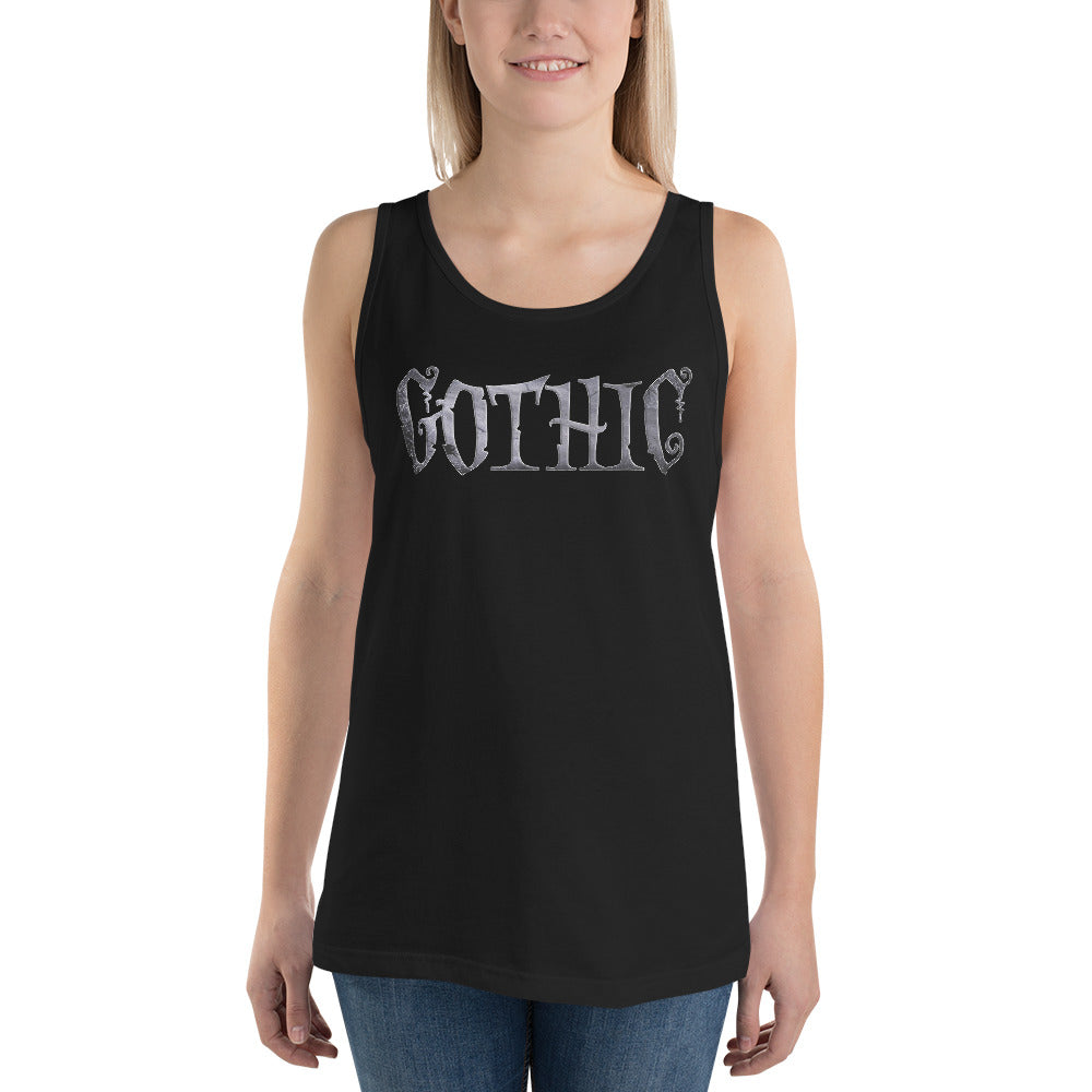 Gothic Spider Web Style Letters Dark Goth Men's Tank Top