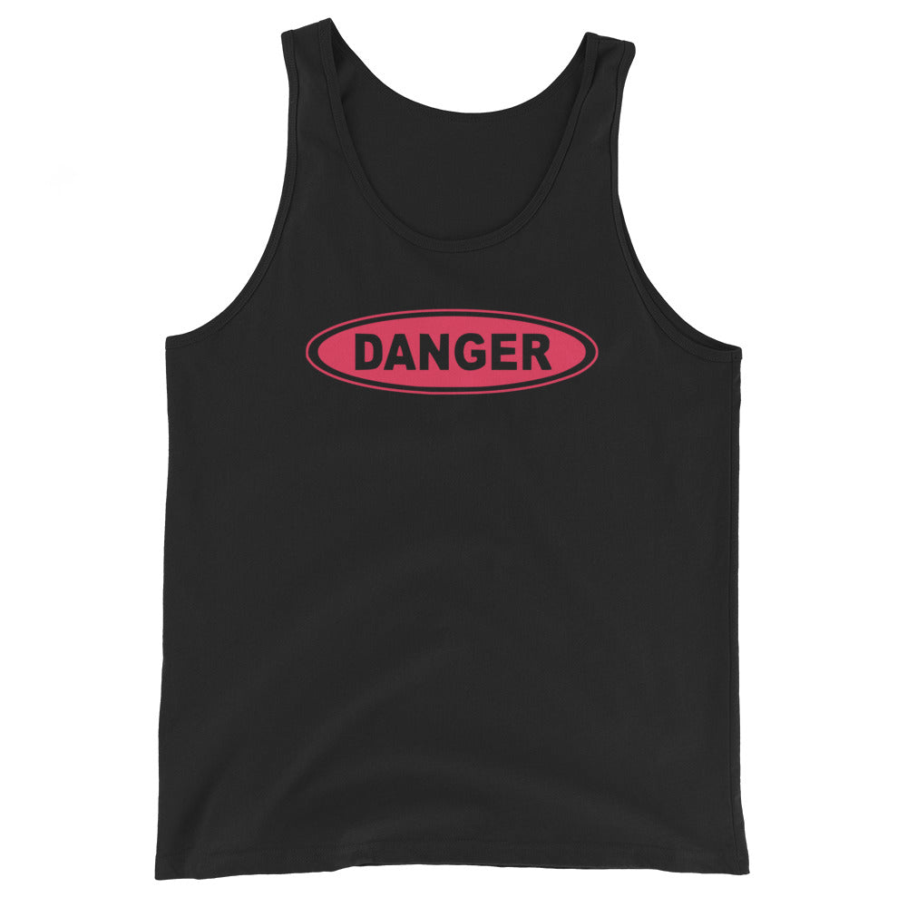 Red Danger Warning Sign Men's Tank Top Shirt