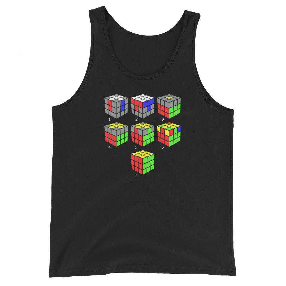 How To Solve A Puzzle Speed Cube Diagram Men's Tank Top Shirt