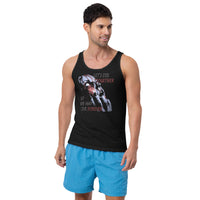 Together Forever Horror design on men's tank top, front view
