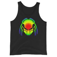Heat Vision Predalien design on men's tank top, front view