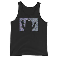 They're Here Poltergeist design on men's tank top, front view