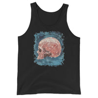 Mystical Blood Skull Side design on men's tank top, front view