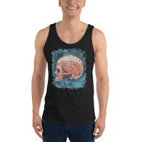 Mystical Blood Skull Side design on men's tank top, front view