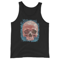 Mystical Blood Skull Front design on men's tank top, front view