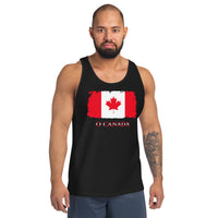Canada Maple Leaf Flag design on men's tank top, front view