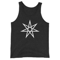 White Elven Star design on men's tank top, front view