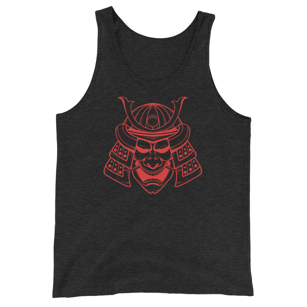 Red Samurai Warrior Kabuto Mempo Mask Men's Tank Top Shirt
