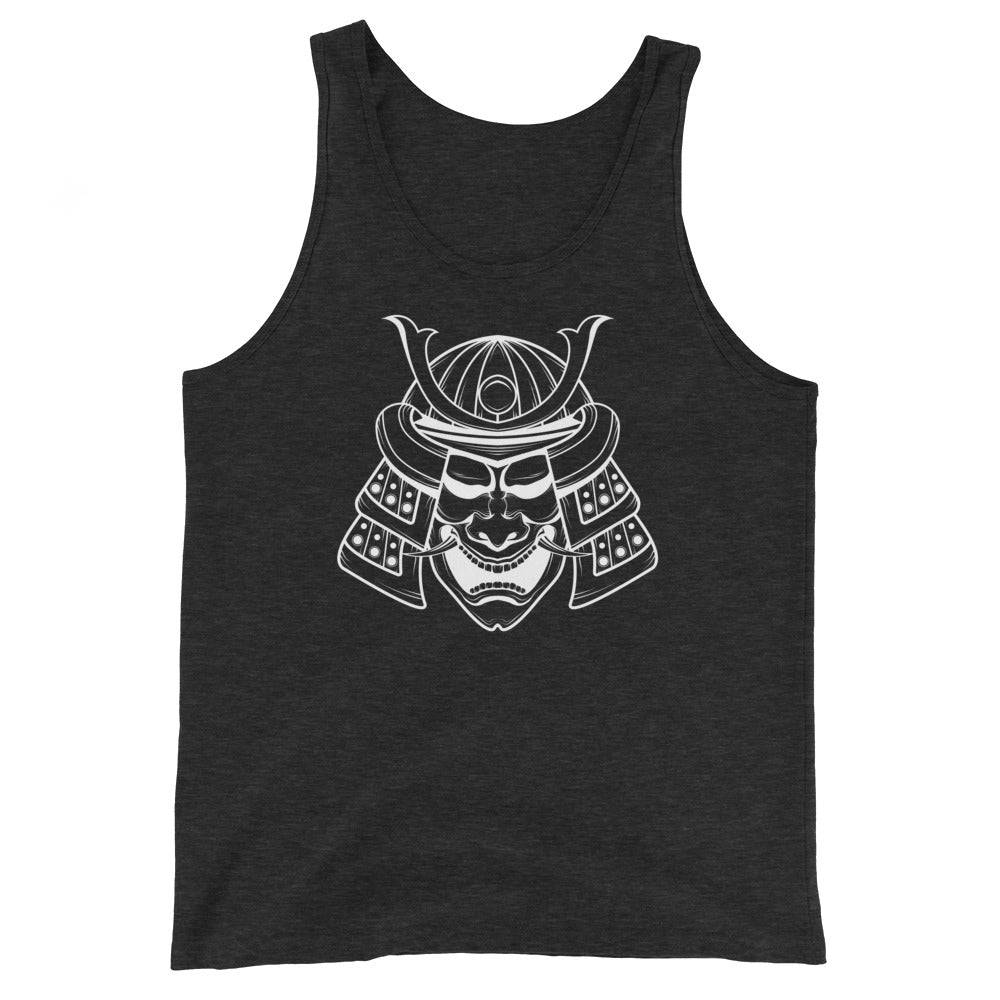 White Samurai Warrior Kabuto Mempo Mask Men's Tank Top Shirt