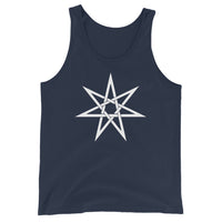 White Elven Star design on men's tank top, front view