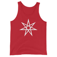 White Elven Star design on men's tank top, front view