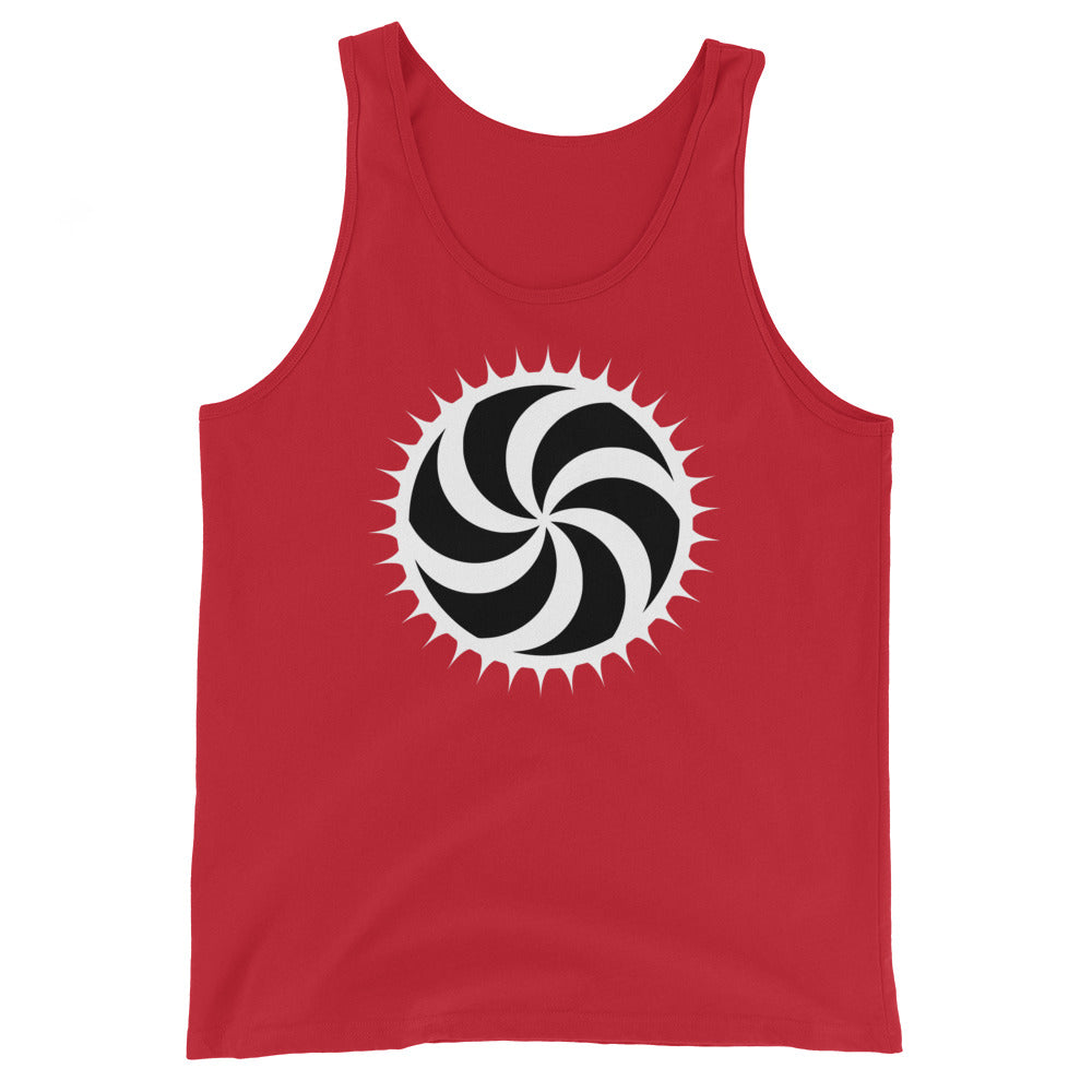 White Deadly Swirl Spike Alchemy Symbol Men's Tank Top Shirt