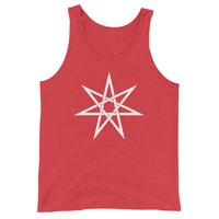 White Elven Star design on men's tank top, front view