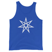 White Elven Star design on men's tank top, front view