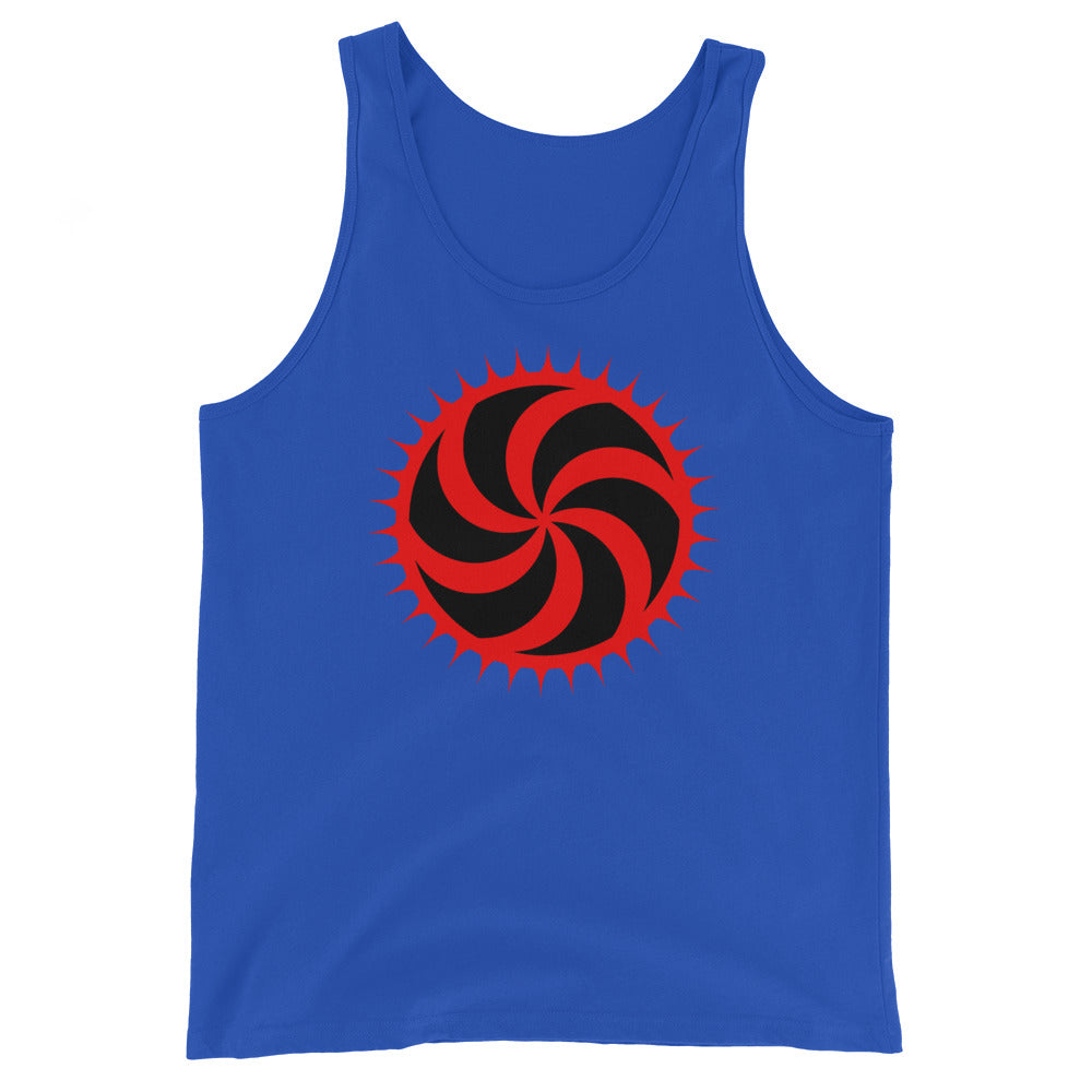 Red Deadly Swirl Spike Alchemy Symbol Men's Tank Top Shirt