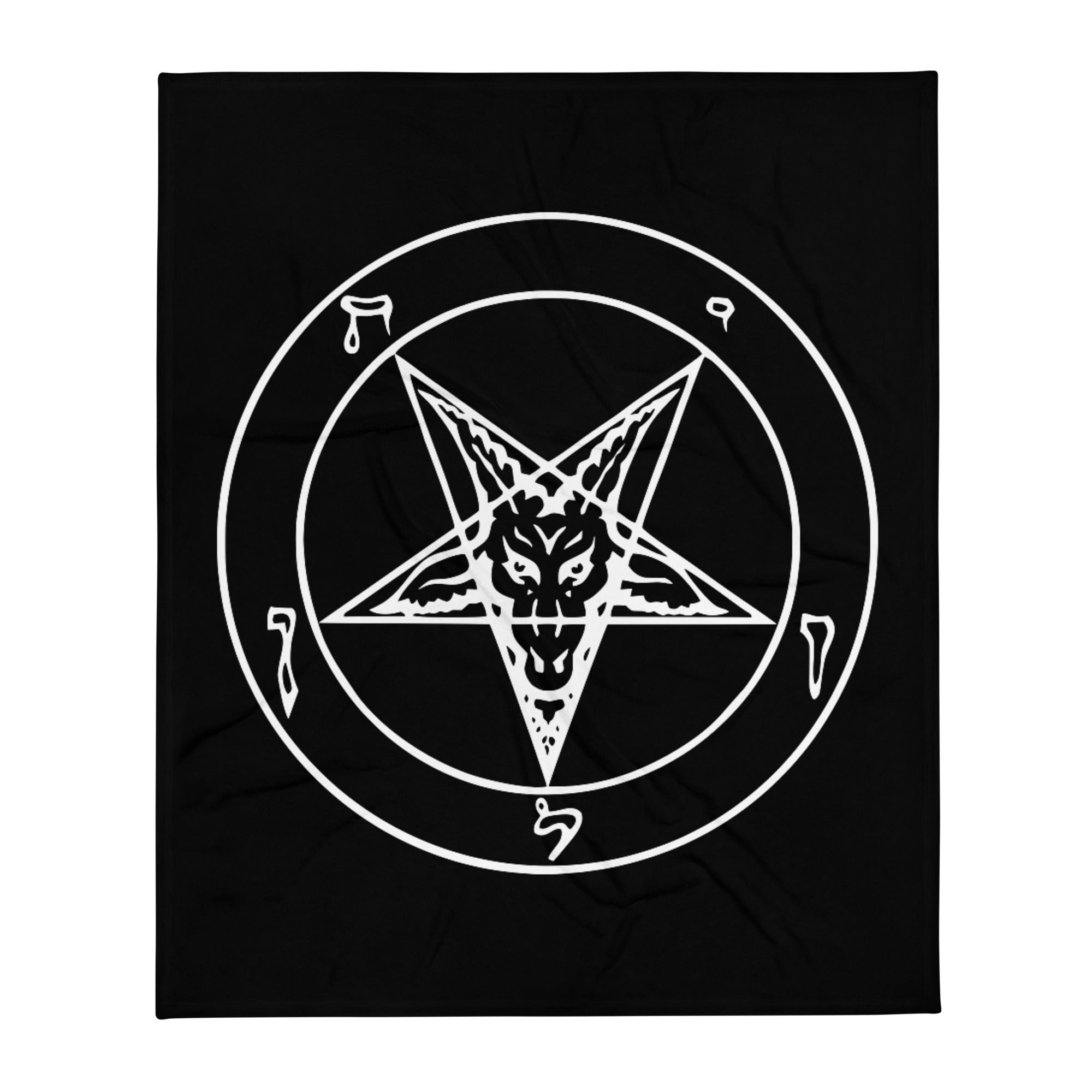 Sigil of Baphomet Satanic Occult Symbol on Cozy Throw Blanket - Edge of Life Designs