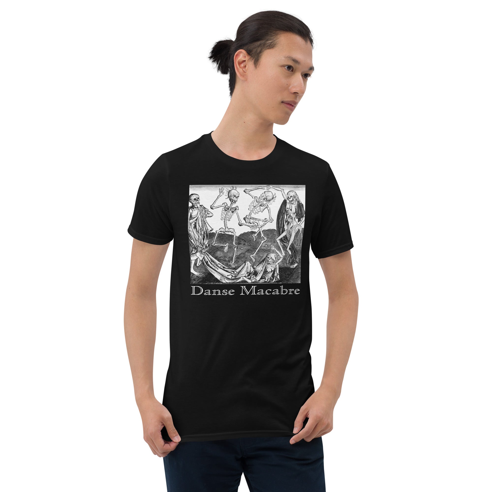 Dance Macabre Skeletons in the Medieval Dance of Death Men's Short Sleeve T-Shirt - Edge of Life Designs
