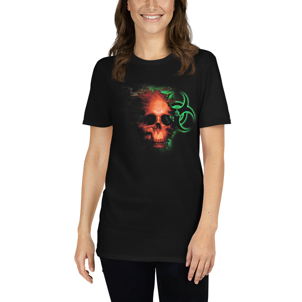 Radioactive Zombie Skull Bio Hazard Men's Short Sleeve T-Shirt - Edge of Life Designs