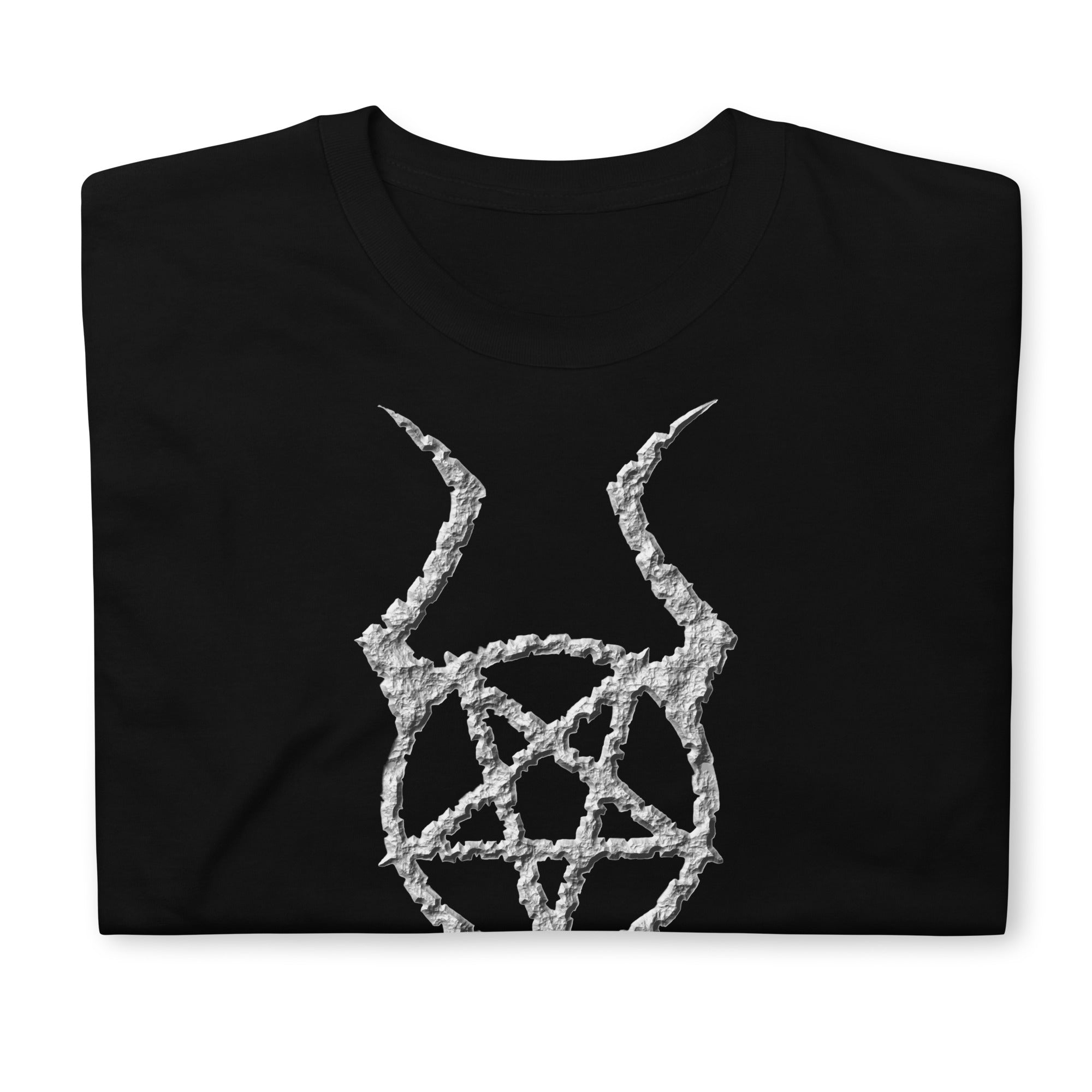 Ancient Stone Horned Pentacross Pentagram Cross Men's Short Sleeve T-Shirt - Edge of Life Designs