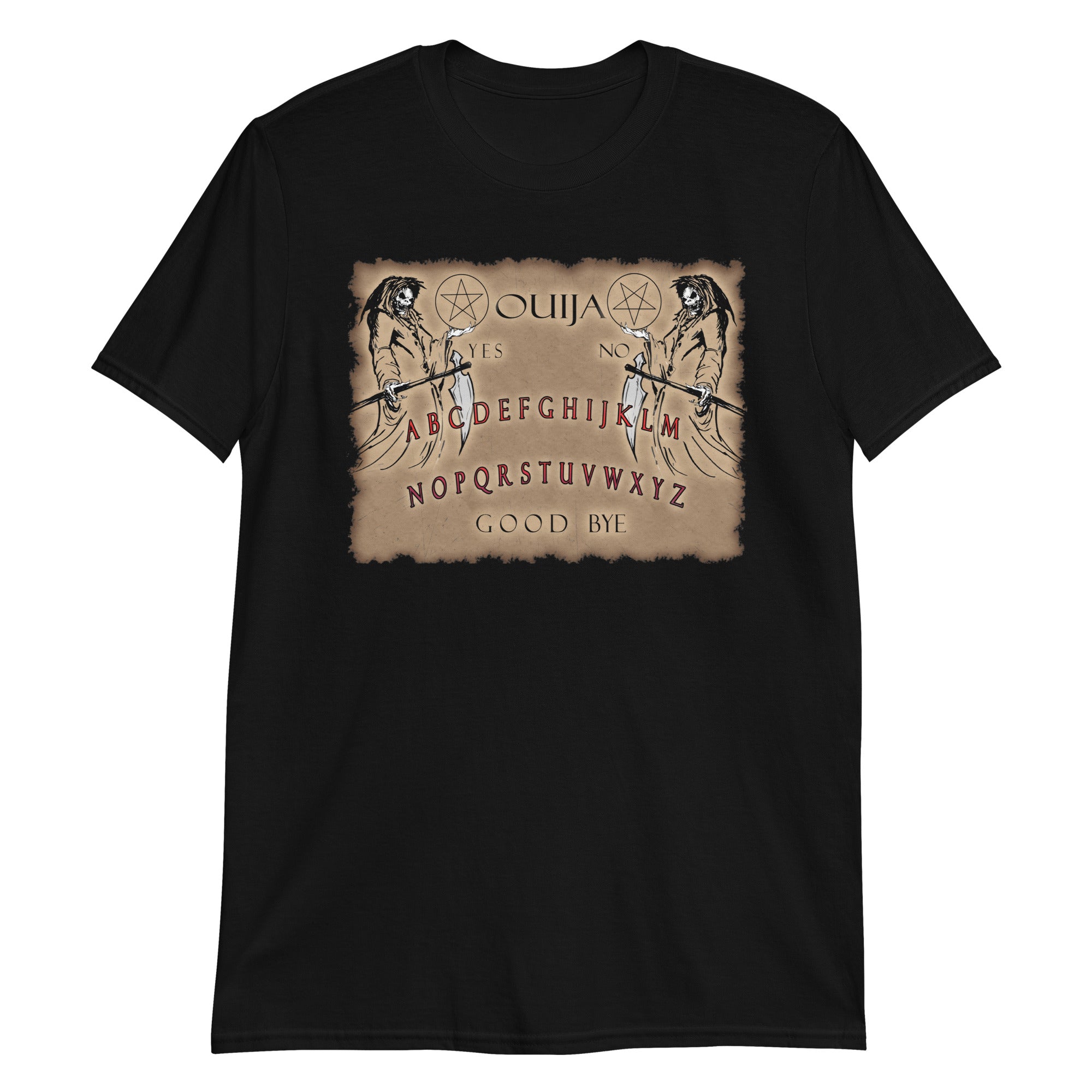 Grim Reaper Ouija Spirit Board for Halloween Horrors Men's Short Sleeve T-Shirt - Edge of Life Designs