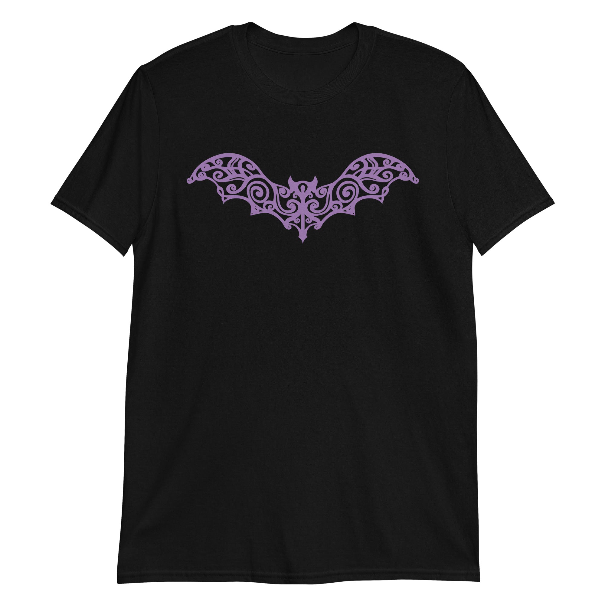 Gothic Wrought Iron Style Vine Bat Men's Short Sleeve T-Shirt Purple Print - Edge of Life Designs