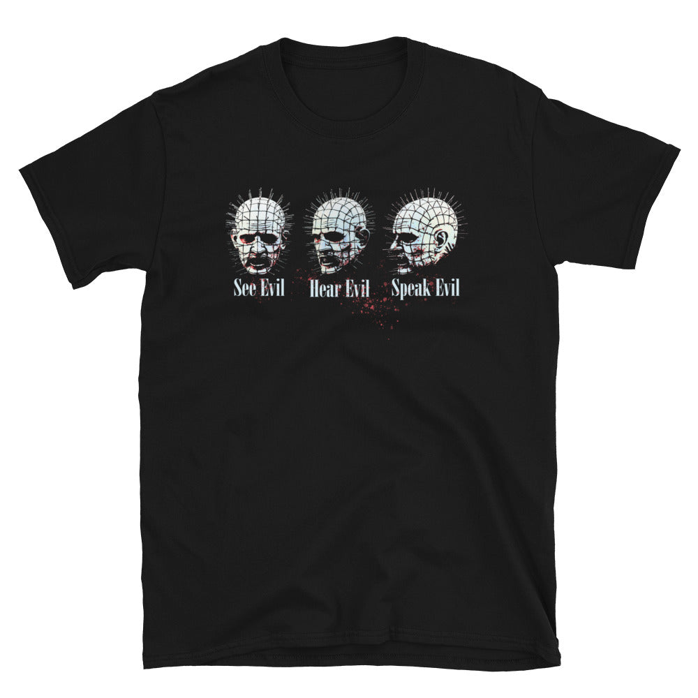 See Evil, Hear Evil, Speak Evil Horror Men's Short Sleeve T-Shirt - Edge of Life Designs