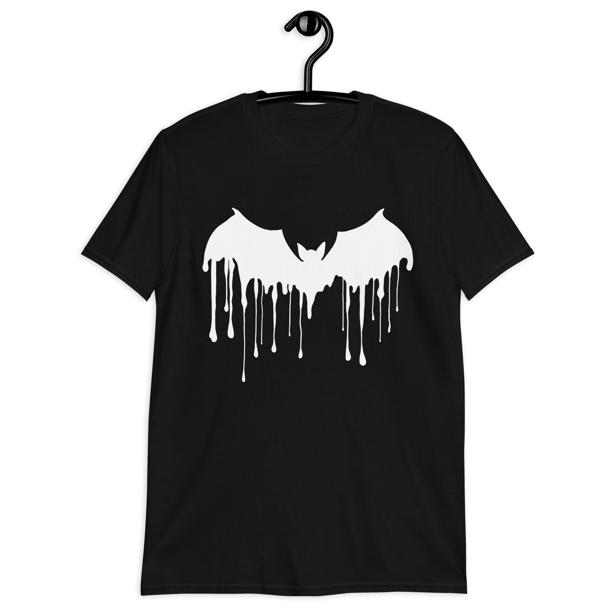 White Drip Melting Vampire Bat Men's Short Sleeve T-Shirt - Edge of Life Designs