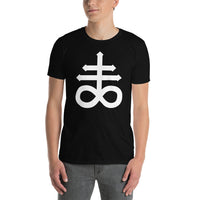 White Leviathan Cross design on unisex T-shirt, front view