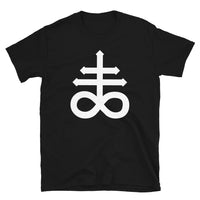 White Leviathan Cross design on unisex T-shirt, front view