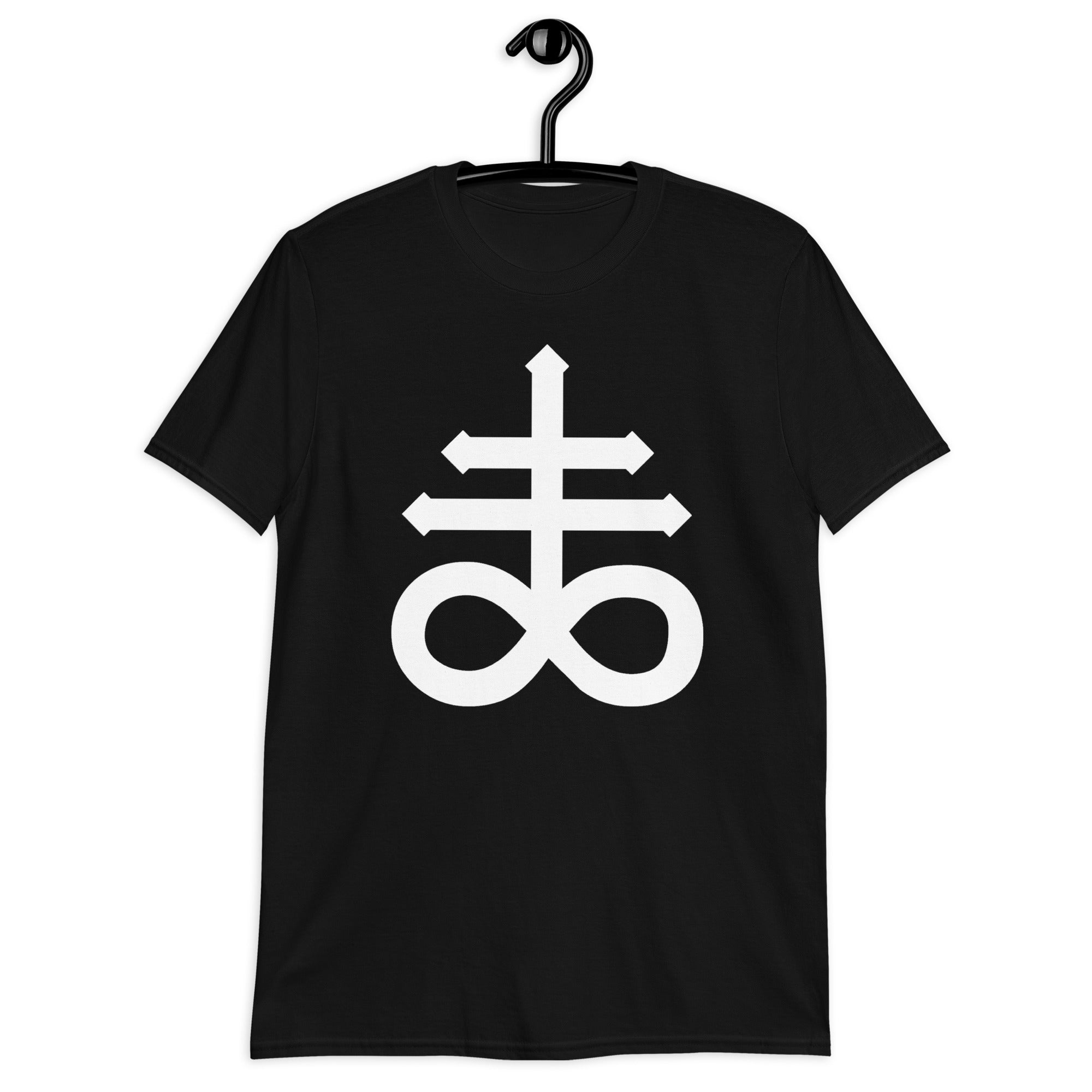 The Leviathan Cross of Satan Occult Symbol Men's Short Sleeve T-Shirt White Print - Edge of Life Designs