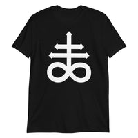 White Leviathan Cross design on unisex T-shirt, front view
