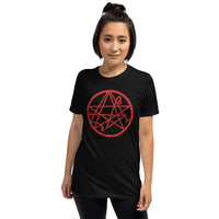 Necronomicon Symbol design on unisex T-shirt, front view