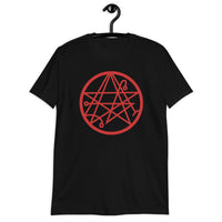 Necronomicon Symbol design on unisex T-shirt, front view