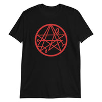 Necronomicon Symbol design on unisex T-shirt, front view