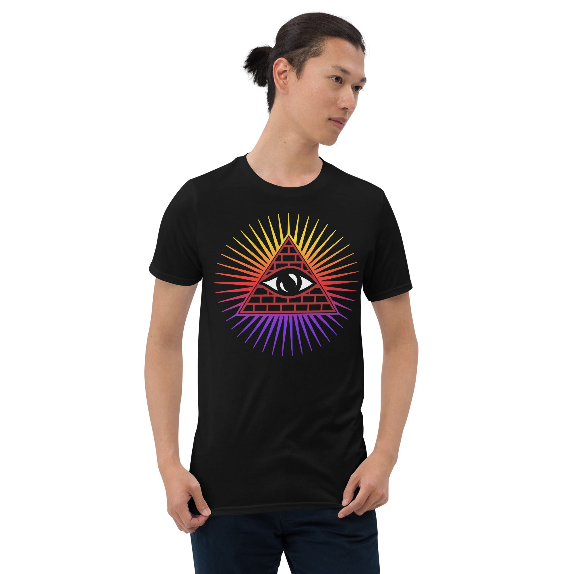 Illuminati All Seeing Psychic Eye Color Aura Men's Short-Sleeve T-Shirt - Edge of Life Designs