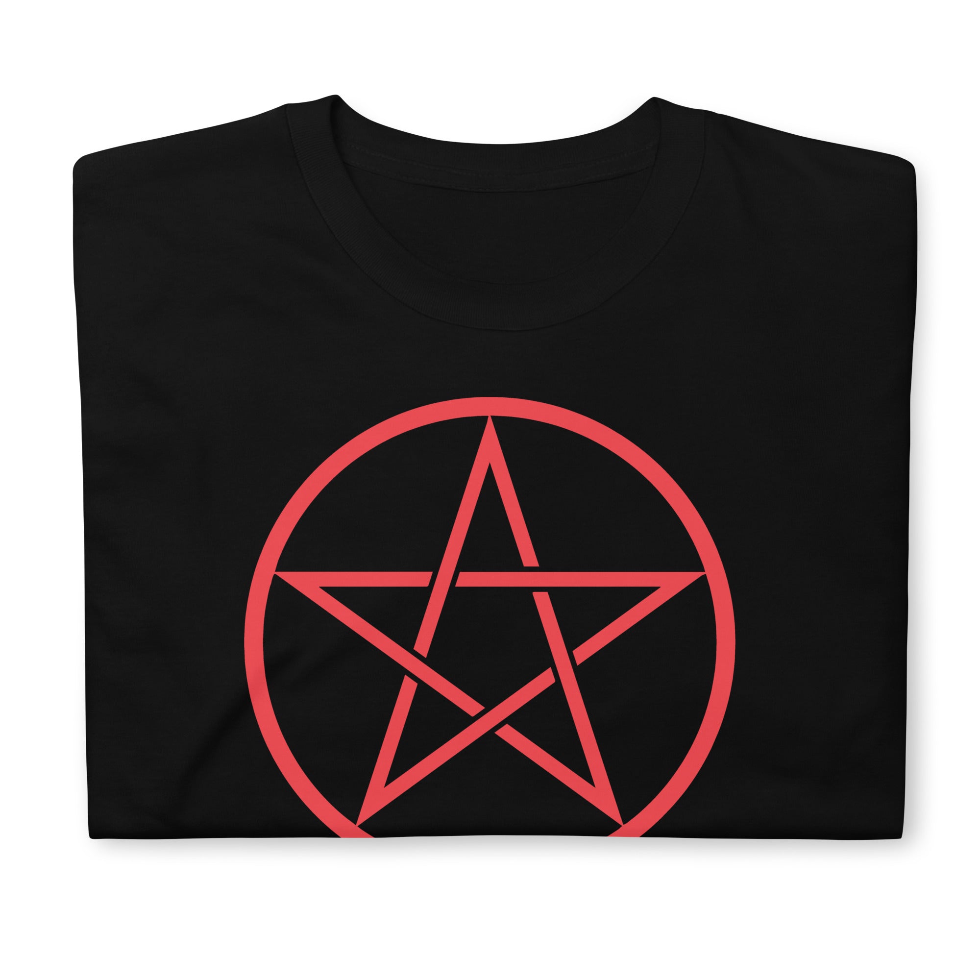 Red Goth Wiccan Woven Pentagram Men's Short-Sleeve T-Shirt - Edge of Life Designs