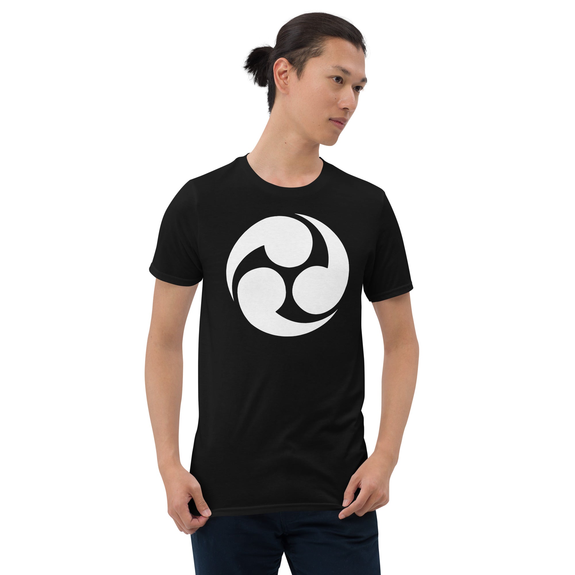 White Tomoe Mitsudomoe Japanese Symbol Anime Men's Short-Sleeve T-Shirt - Edge of Life Designs