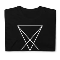 White Sigil of Lucifer design on unisex T-shirt, front view
