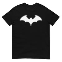 Blurry Bat design on unisex T-shirt, front view