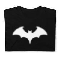 Blurry Bat design on unisex T-shirt, front view