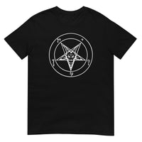 White Sigil of Baphomet design on unisex T-shirt, front view