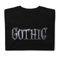 Gothic Spider Web design on unisex T-shirt, front view